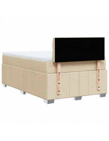 Giroletto a Molle con Materasso Crema 120x200 cm in Tessuto