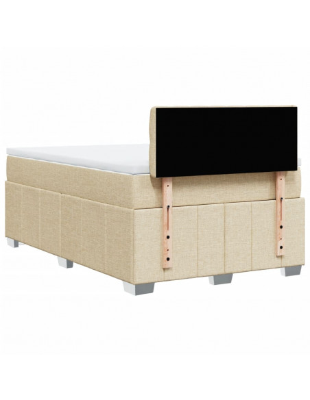 Giroletto a Molle con Materasso Crema 120x200 cm in Tessuto