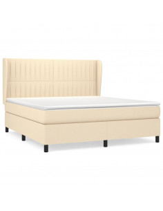 Giroletto a Molle con Materasso Crema 160x200 cm in Tessuto 2