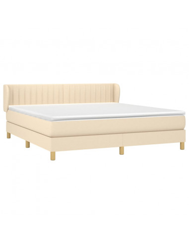 Giroletto a Molle con Materasso Crema 160x200 cm in Tessuto