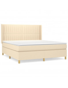 Giroletto a Molle con Materasso Crema 180x200 cm in Tessuto 2