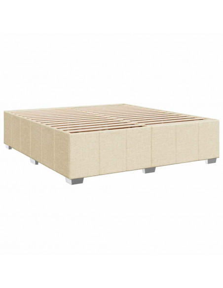 Giroletto a Molle con Materasso Crema 200x200 cm in Tessuto