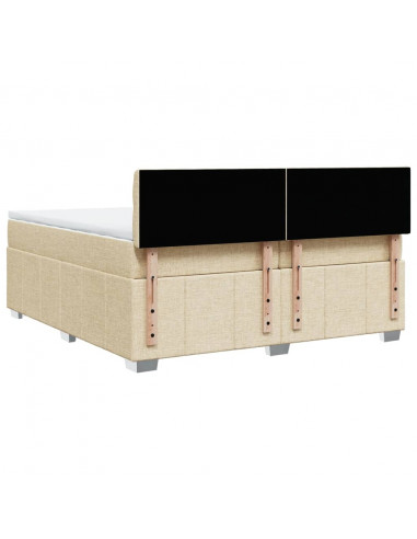 Giroletto a Molle con Materasso Crema 200x200 cm in Tessuto