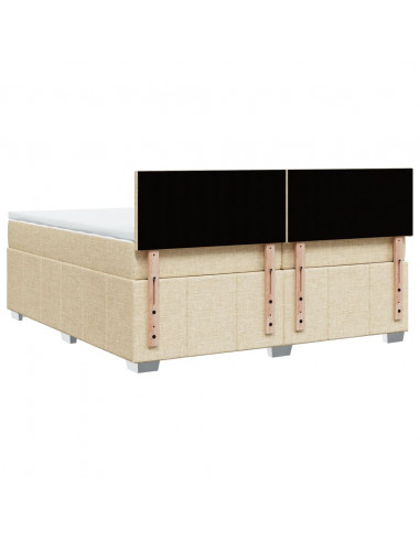 Giroletto a Molle con Materasso Crema 200x200 cm in Tessuto