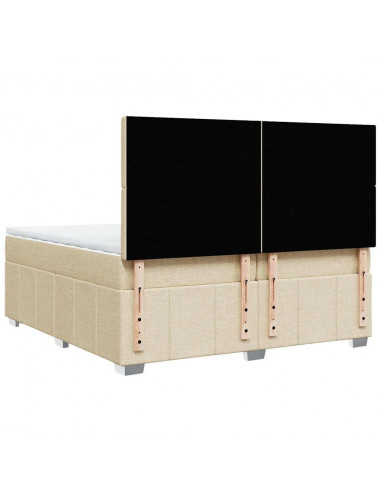 Giroletto a Molle con Materasso Crema 200x200 cm in Tessuto