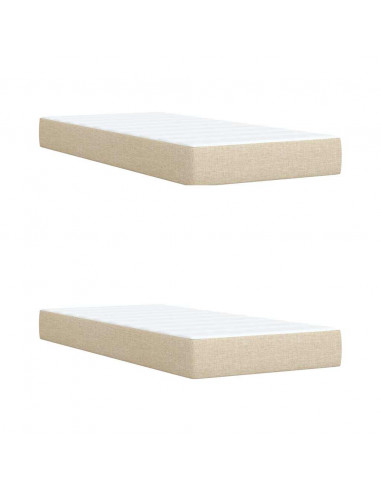 Giroletto a Molle con Materasso Crema 200x200 cm in Tessuto