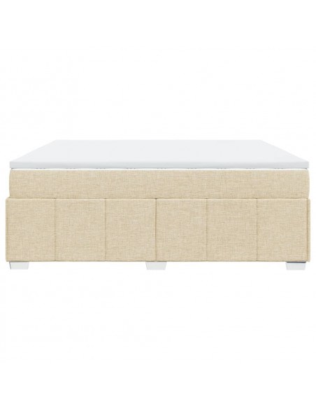 Giroletto a Molle con Materasso Crema 200x200 cm in Tessuto