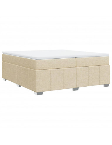 Giroletto a Molle con Materasso Crema 200x200 cm in Tessuto