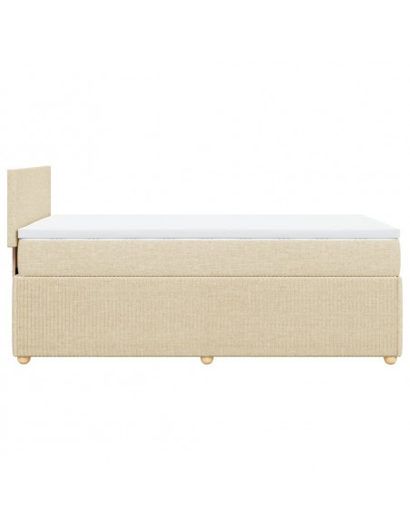 Giroletto a Molle con Materasso Crema 80x200 cm inTessuto