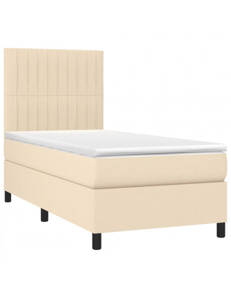 Giroletto a Molle con Materasso Crema 80x200 cm inTessuto