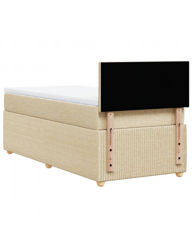 Giroletto a Molle con Materasso Crema 90x190 cm in Tessuto