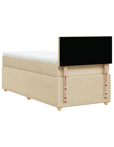 Giroletto a Molle con Materasso Crema 90x190 cm in Tessuto