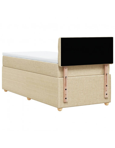 Giroletto a Molle con Materasso Crema 90x190 cm in Tessuto