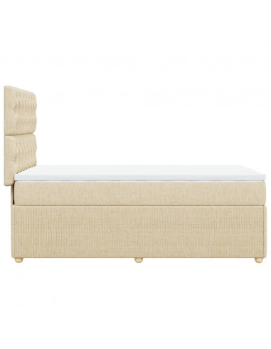 Giroletto a Molle con Materasso Crema 90x190 cm in Tessuto