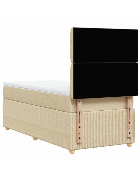 Giroletto a Molle con Materasso Crema 90x190 cm in Tessuto