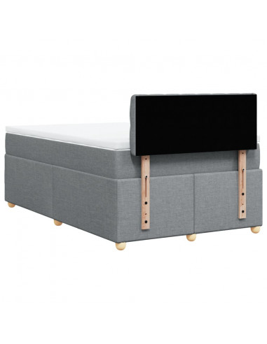 Giroletto a Molle con Materasso Grigio Chiaro 120x190cm Tessuto