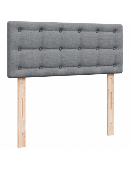 Giroletto a Molle con Materasso Grigio Chiaro 120x190cm Tessuto