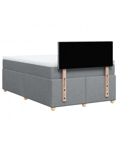 Giroletto a Molle con Materasso Grigio Chiaro 120x190cm Tessuto