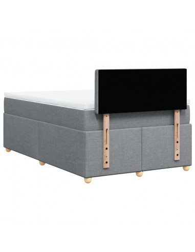 Giroletto a Molle con Materasso Grigio Chiaro 120x190cm Tessuto