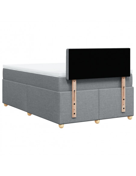 Giroletto a Molle con Materasso Grigio Chiaro 120x190cm Tessuto