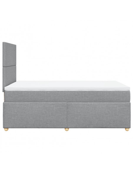 Giroletto a Molle con Materasso Grigio Chiaro 120x190cm Tessuto