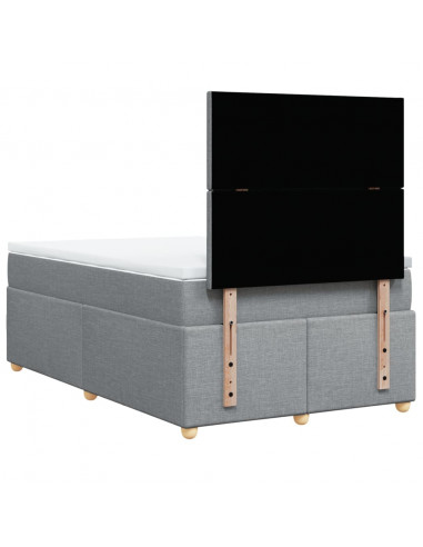 Giroletto a Molle con Materasso Grigio Chiaro 120x190cm Tessuto