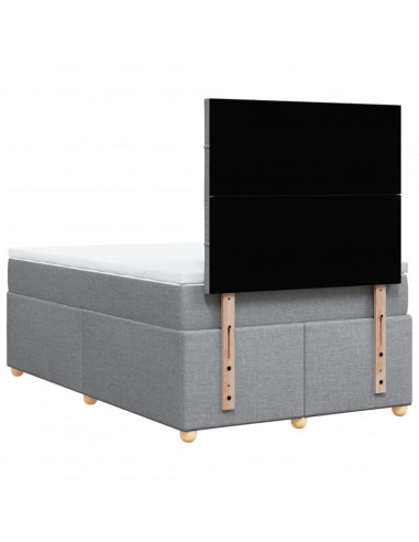 Giroletto a Molle con Materasso Grigio Chiaro 120x190cm Tessuto