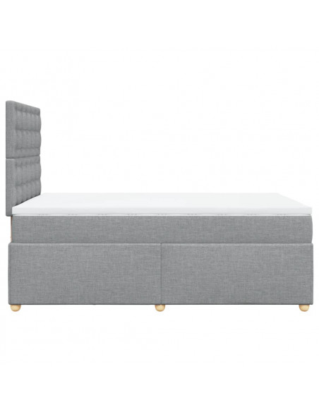 Giroletto a Molle con Materasso Grigio Chiaro 120x190cm Tessuto