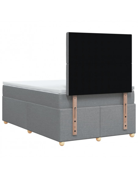 Giroletto a Molle con Materasso Grigio Chiaro 120x190cm Tessuto