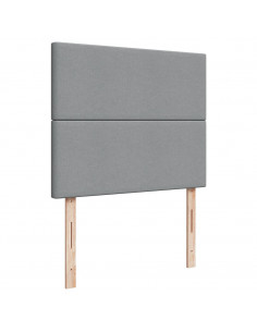 Giroletto a Molle con Materasso Grigio Chiaro 120x190cm Tessuto 2