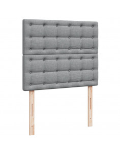 Giroletto a Molle con Materasso Grigio Chiaro 120x190cm Tessuto 2