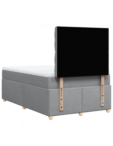 Giroletto a Molle con Materasso Grigio Chiaro 120x190cm Tessuto