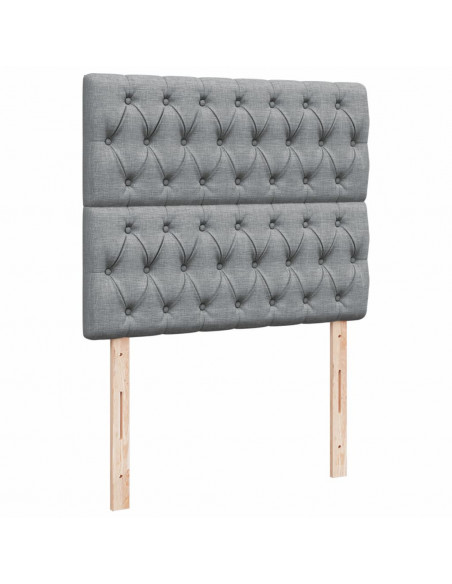 Giroletto a Molle con Materasso Grigio Chiaro 120x190cm Tessuto
