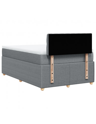 Giroletto a Molle con Materasso Grigio Chiaro 120x190cm Tessuto