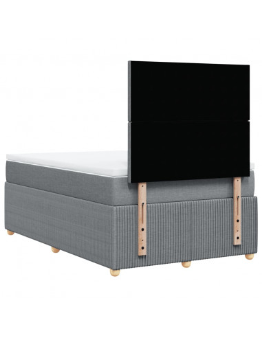 Giroletto a Molle con Materasso Grigio Chiaro 120x190cm Tessuto