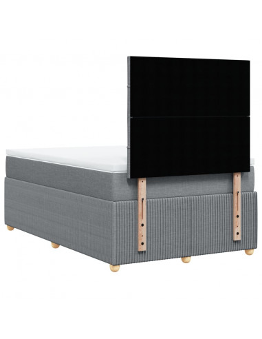 Giroletto a Molle con Materasso Grigio Chiaro 120x190cm Tessuto