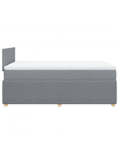 Giroletto a Molle con Materasso Grigio Chiaro 120x190cm Tessuto