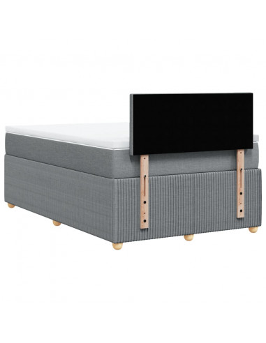 Giroletto a Molle con Materasso Grigio Chiaro 120x190cm Tessuto