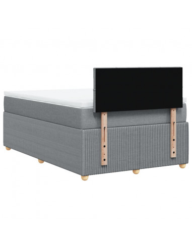 Giroletto a Molle con Materasso Grigio Chiaro 120x190cm Tessuto