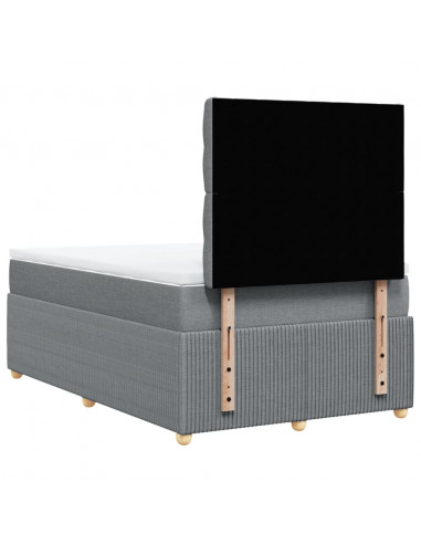 Giroletto a Molle con Materasso Grigio Chiaro 120x190cm Tessuto