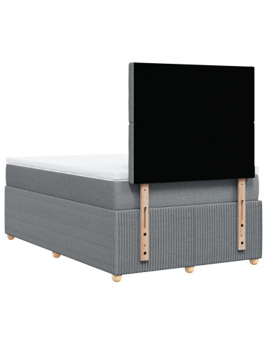 Giroletto a Molle con Materasso Grigio Chiaro 120x190cm Tessuto