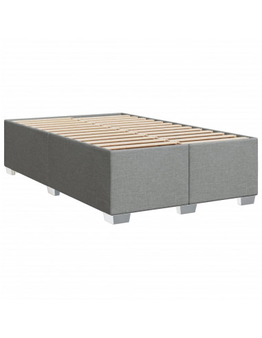 Giroletto a Molle con Materasso Grigio Chiaro 120x190cm Tessuto