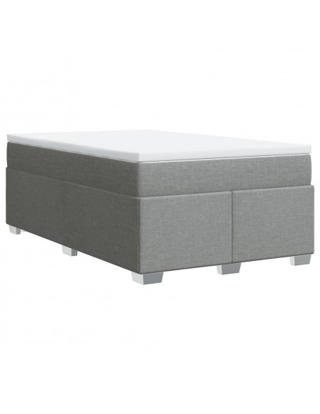 Giroletto a Molle con Materasso Grigio Chiaro 120x190cm Tessuto