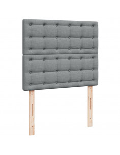 Giroletto a Molle con Materasso Grigio Chiaro 120x190cm Tessuto 2