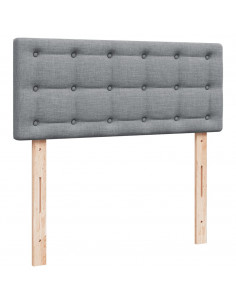 Giroletto a Molle con Materasso Grigio Chiaro 120x190cm Tessuto 2