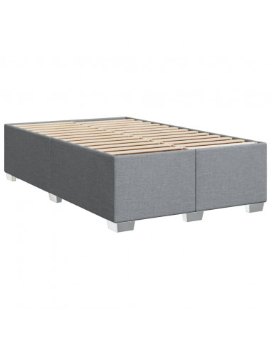 Giroletto a Molle con Materasso Grigio Chiaro 120x190cm Tessuto