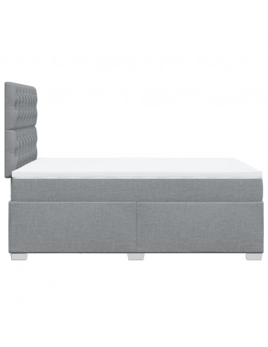 Giroletto a Molle con Materasso Grigio Chiaro 120x190cm Tessuto