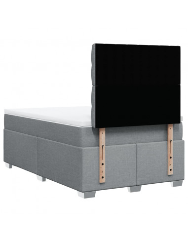 Giroletto a Molle con Materasso Grigio Chiaro 120x190cm Tessuto