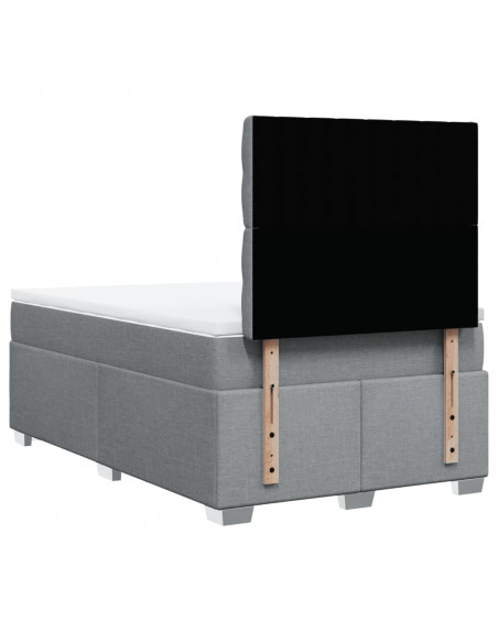 Giroletto a Molle con Materasso Grigio Chiaro 120x190cm Tessuto