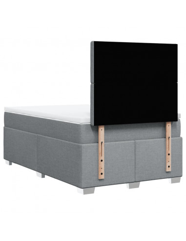 Giroletto a Molle con Materasso Grigio Chiaro 120x190cm Tessuto